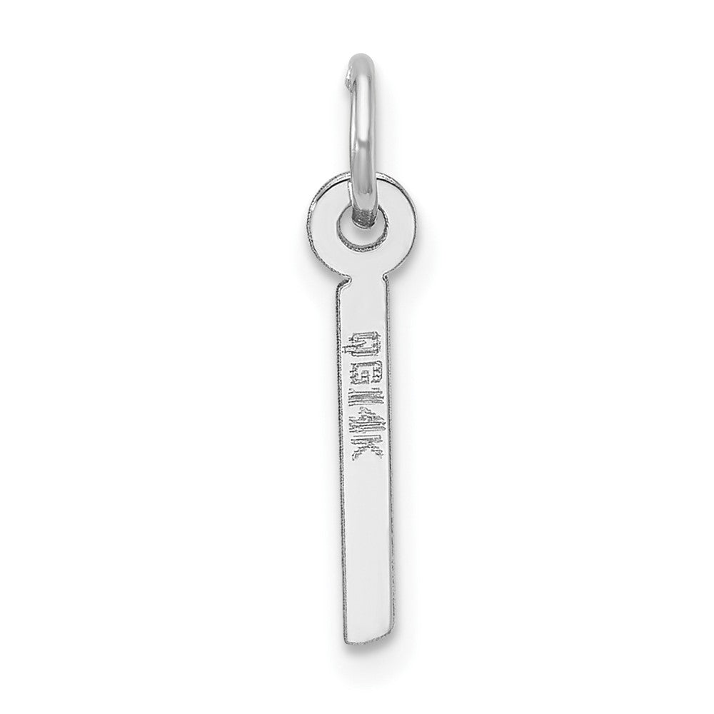 14K Weißgold Schräg Block Buchstabe I Initiale Charm