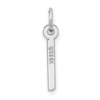 14K Weißgold Schräg Block Buchstabe I Initiale Charm
