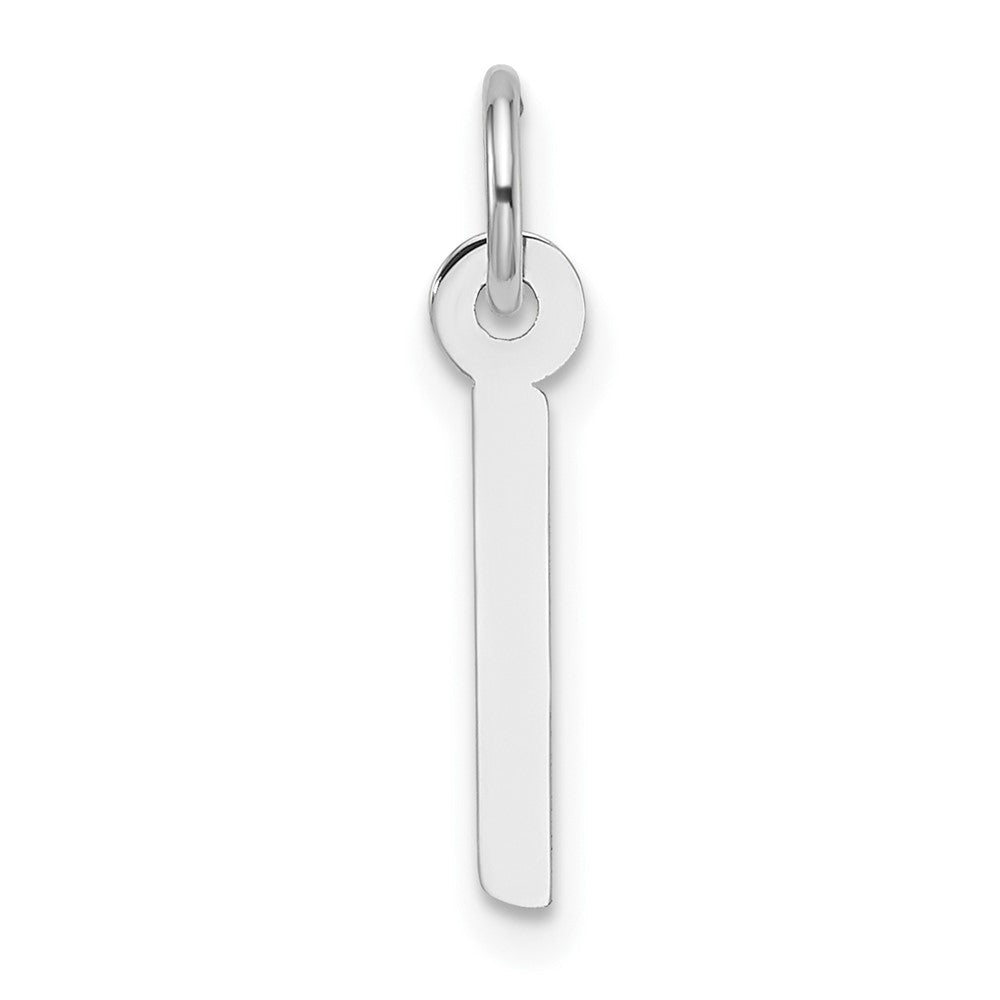 14K Weißgold Schräg Block Buchstabe I Initiale Charm