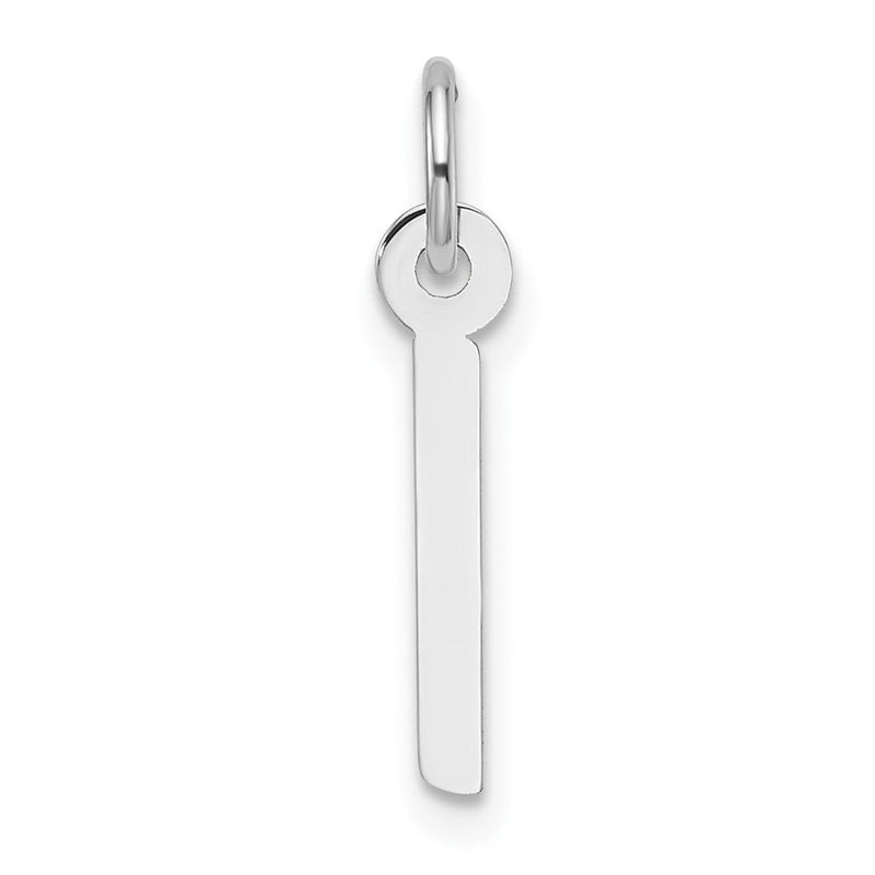 14K Weißgold Schräg Block Buchstabe I Initiale Charm