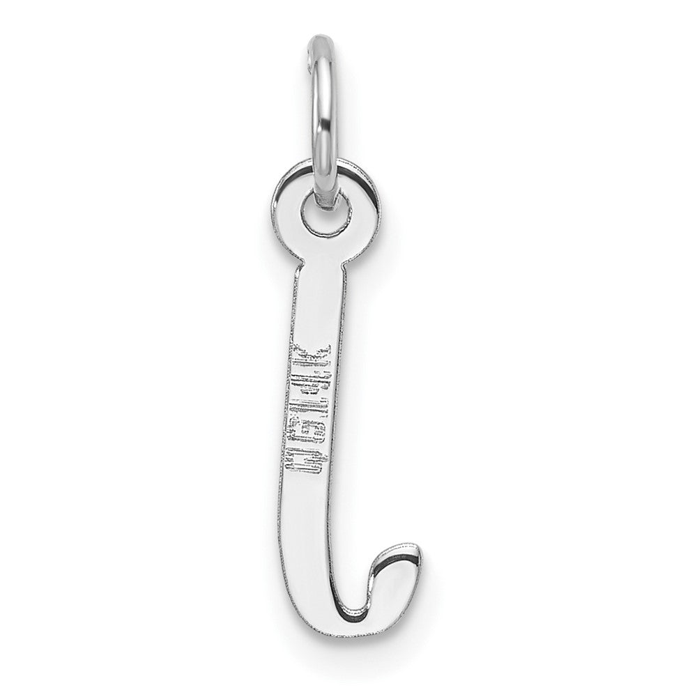 14K Weißgold Schräg Block Buchstabe J Initiale Charm