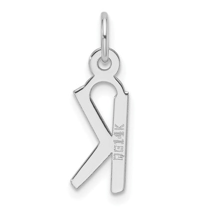 14K Weißgold Schräg Block Buchstabe K Initiale Charm