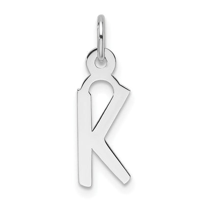 14K Weißgold Schräg Block Buchstabe K Initiale Charm