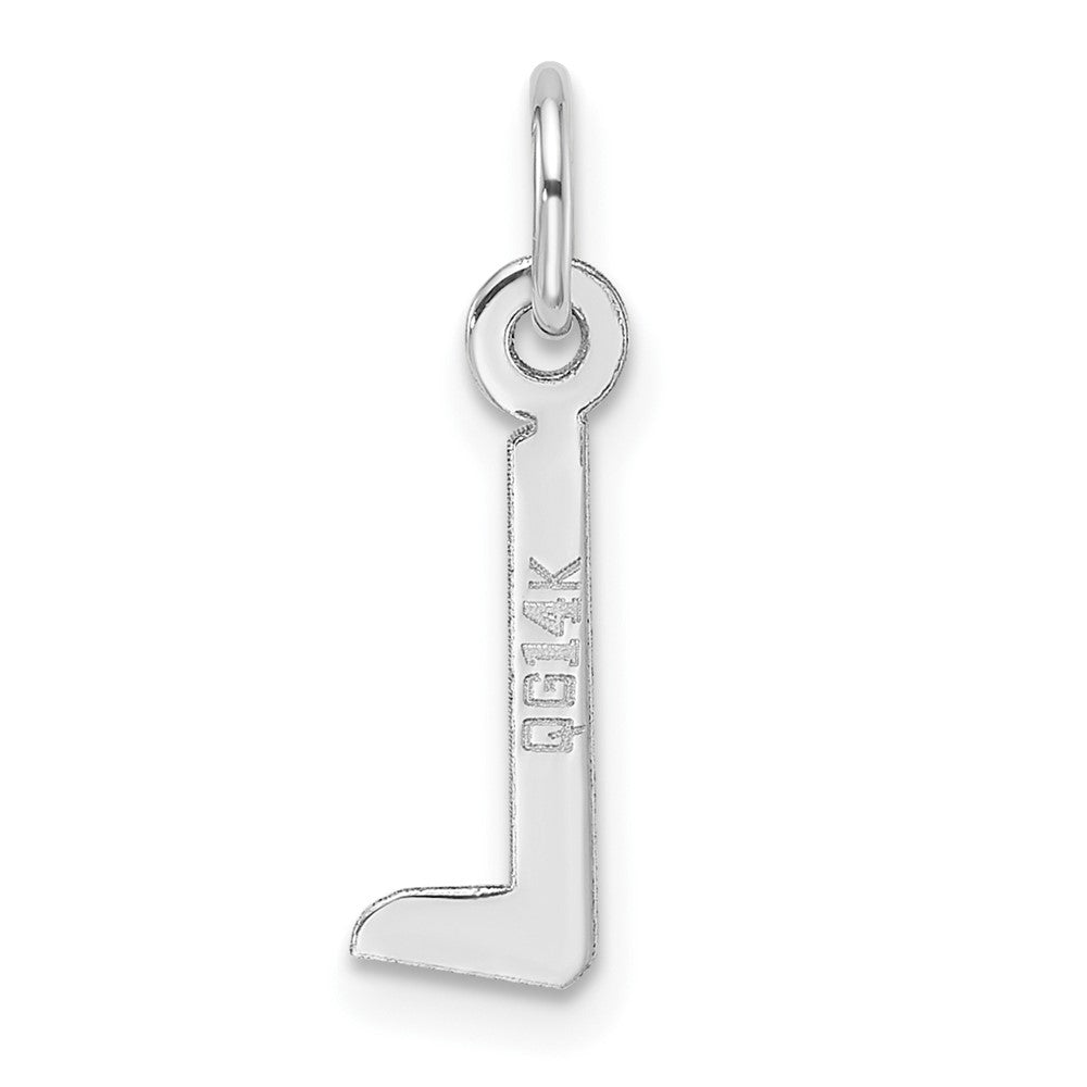 14K Weißgold Schräg Block Buchstabe L Initiale Charm