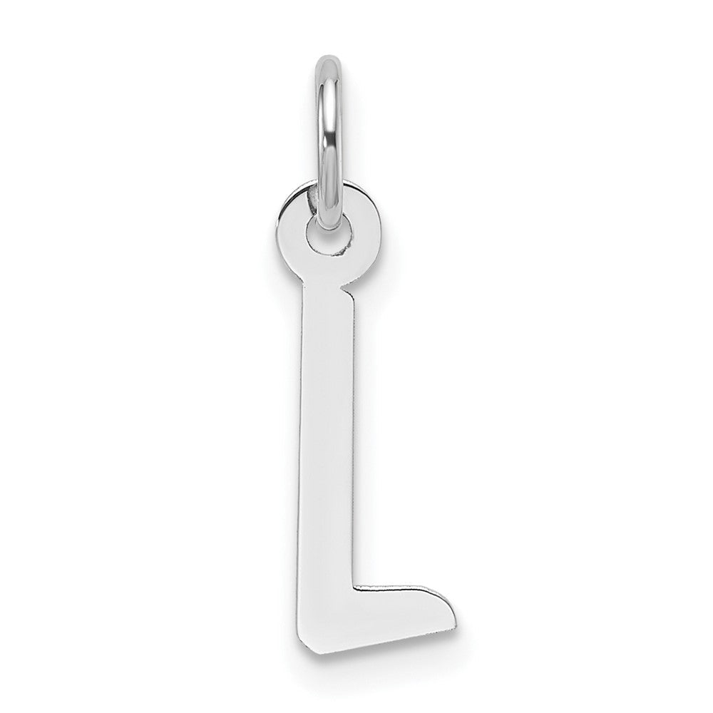 14K Weißgold Schräg Block Buchstabe L Initiale Charm