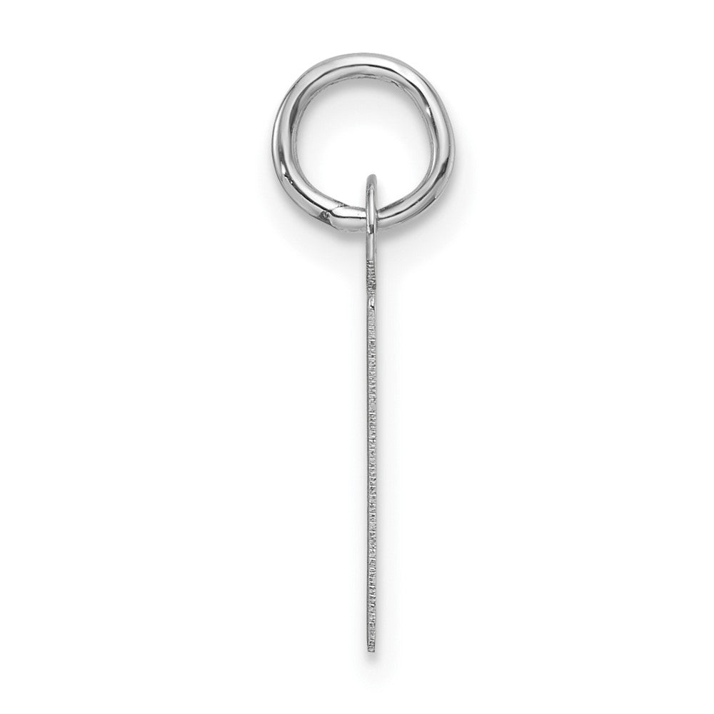 14K Weißgold Schräg Block Buchstabe P Initiale Charm