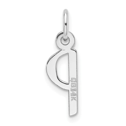 14K Weißgold Schräg Block Buchstabe P Initiale Charm