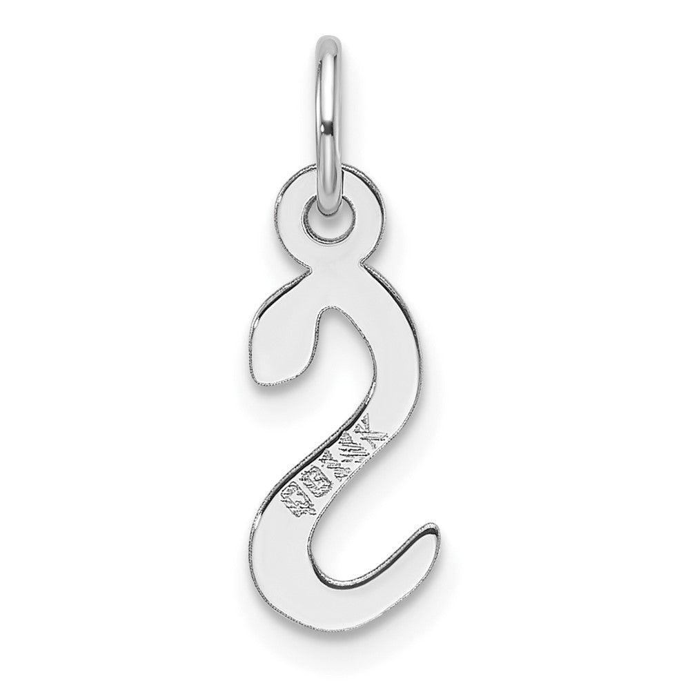 14K Weißgold Schräg Block Buchstabe S Initiale Charm