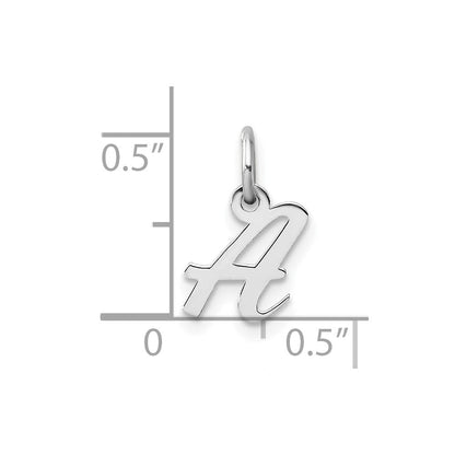 14K Weißgold Klein Schreibschrift Buchstabe Initiale Charm