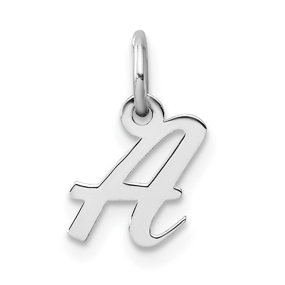 14K Weißgold Klein Schreibschrift Buchstabe Initiale Charm
