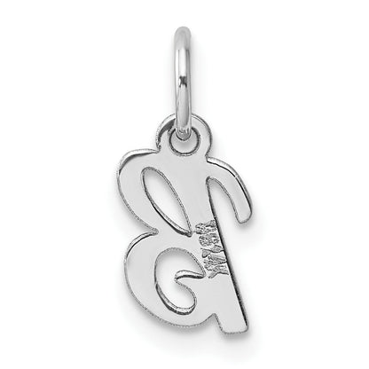 14K Weißgold Klein Schreibschrift Buchstabe B Initiale Charm