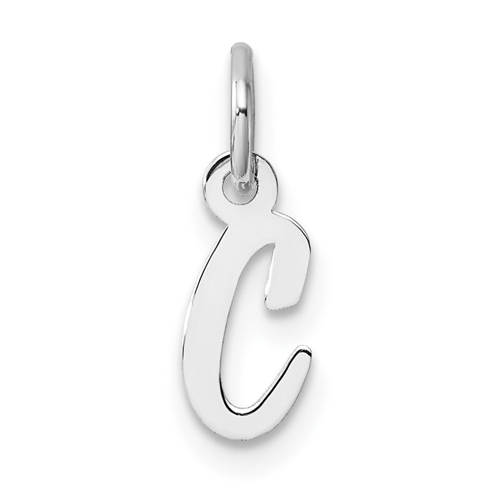 14K Weißgold Klein Schreibschrift Buchstabe C Initiale Charm