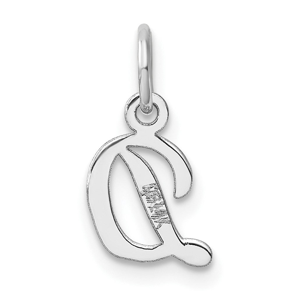 14K Weißgold Klein Schreibschrift Buchstabe D Initiale Charm