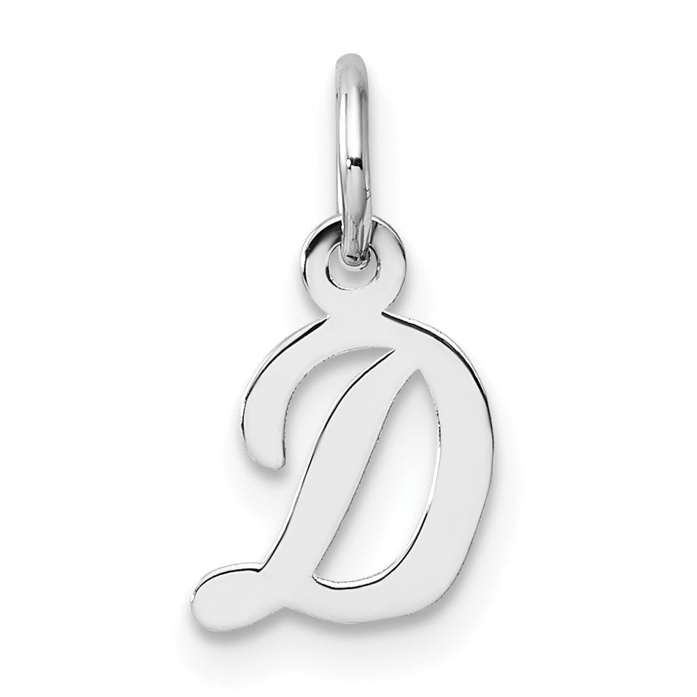 14K Weißgold Klein Schreibschrift Buchstabe D Initiale Charm