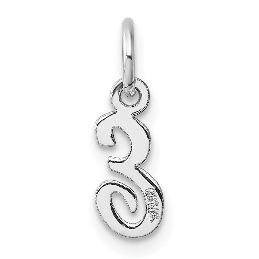 14K Weißgold Klein Schreibschrift Buchstabe E Initiale Charm