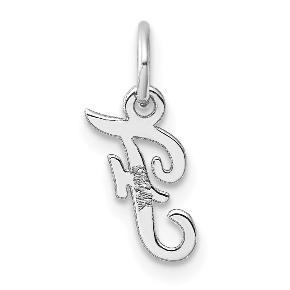 14K Weißgold Klein Schreibschrift Buchstabe F Initiale Charm