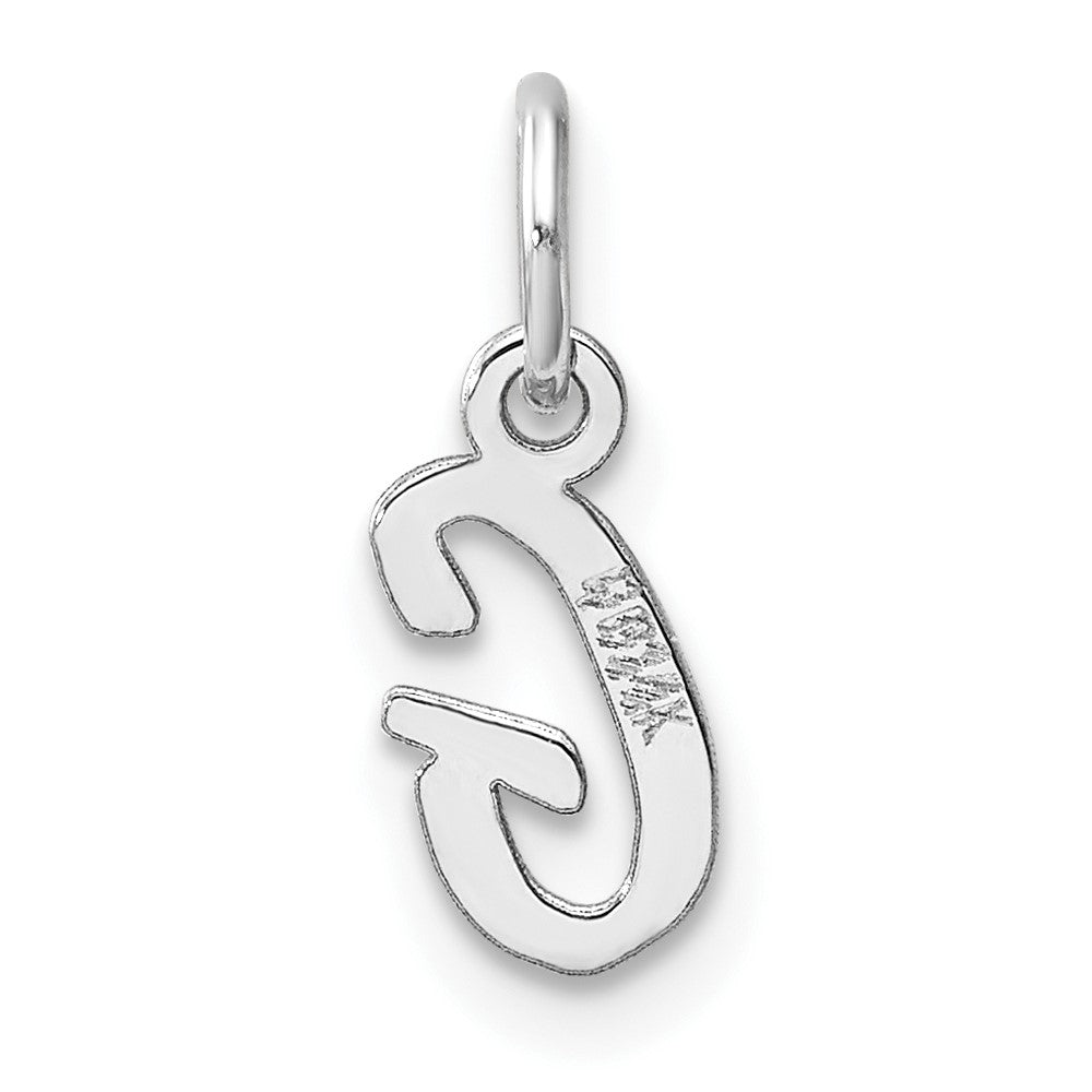 14K Weißgold Klein Schreibschrift Buchstabe G Initiale Charm