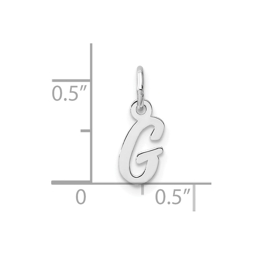 14K Weißgold Klein Schreibschrift Buchstabe G Initiale Charm