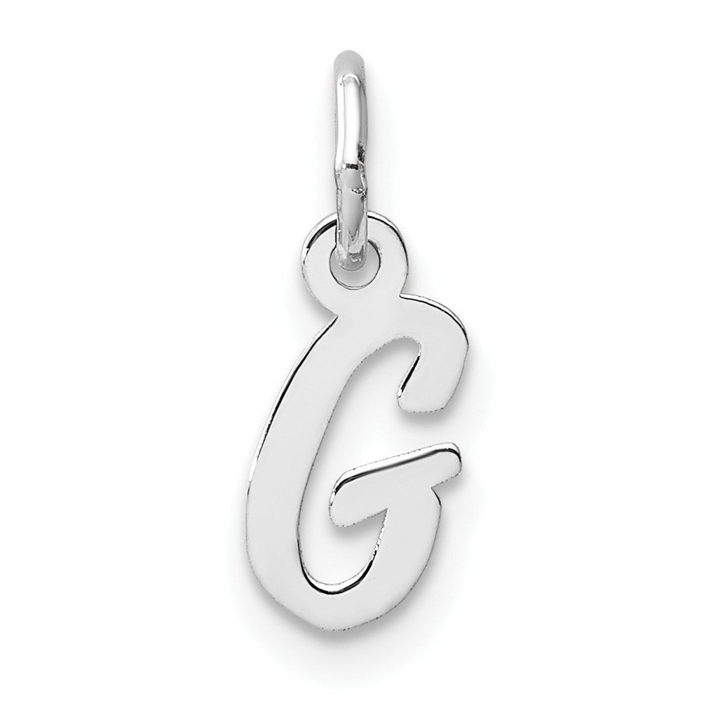 14K Weißgold Klein Schreibschrift Buchstabe G Initiale Charm