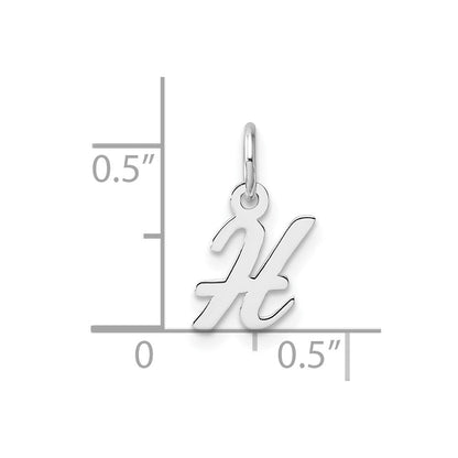 14K Weißgold Klein Schreibschrift Buchstabe H Initiale Charm