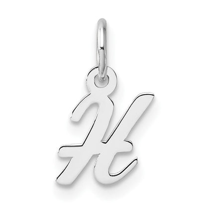 14K Weißgold Klein Schreibschrift Buchstabe H Initiale Charm