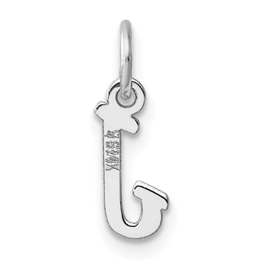 14K Weißgold Klein Schreibschrift Buchstabe J Initiale Charm