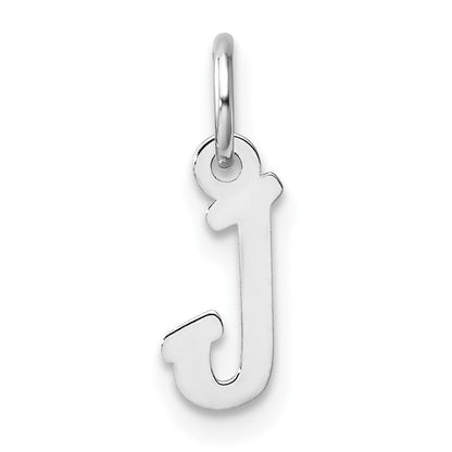 14K Weißgold Klein Schreibschrift Buchstabe J Initiale Charm