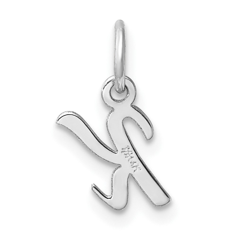 14K Weißgold Klein Schreibschrift Buchstabe K Initiale Charm