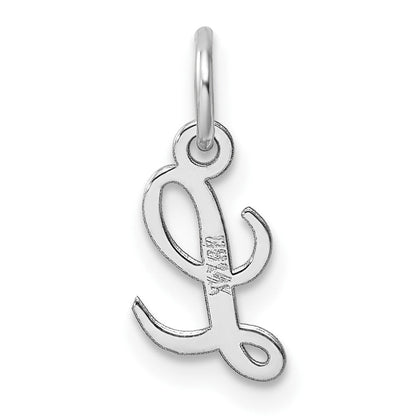14K Weißgold Klein Schreibschrift Buchstabe L Initiale Charm