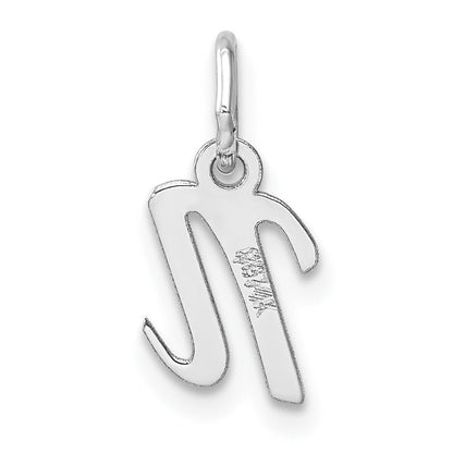 14K Weißgold Klein Schreibschrift Buchstabe N Initiale Charm