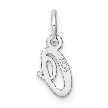 14K Weißgold Klein Schreibschrift Buchstabe O Initiale Charm