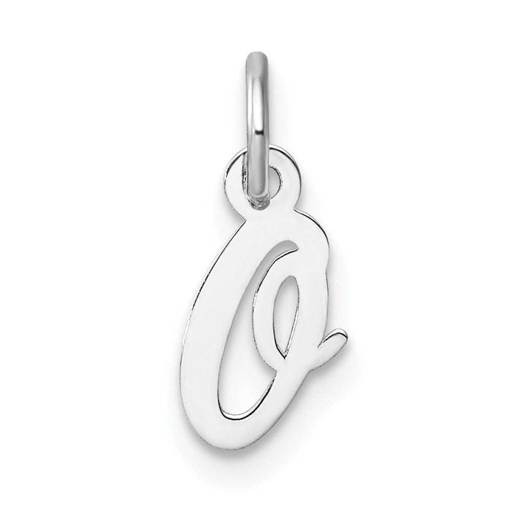 14K Weißgold Klein Schreibschrift Buchstabe O Initiale Charm