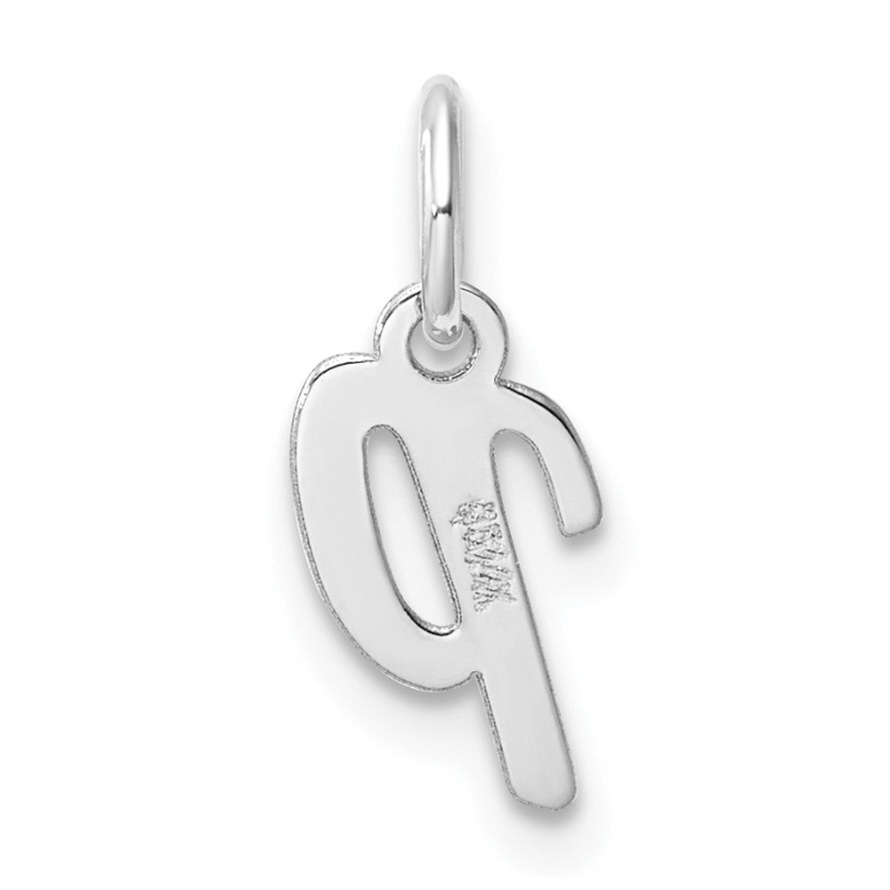 14K Weißgold Klein Schreibschrift Buchstabe P Initiale Charm