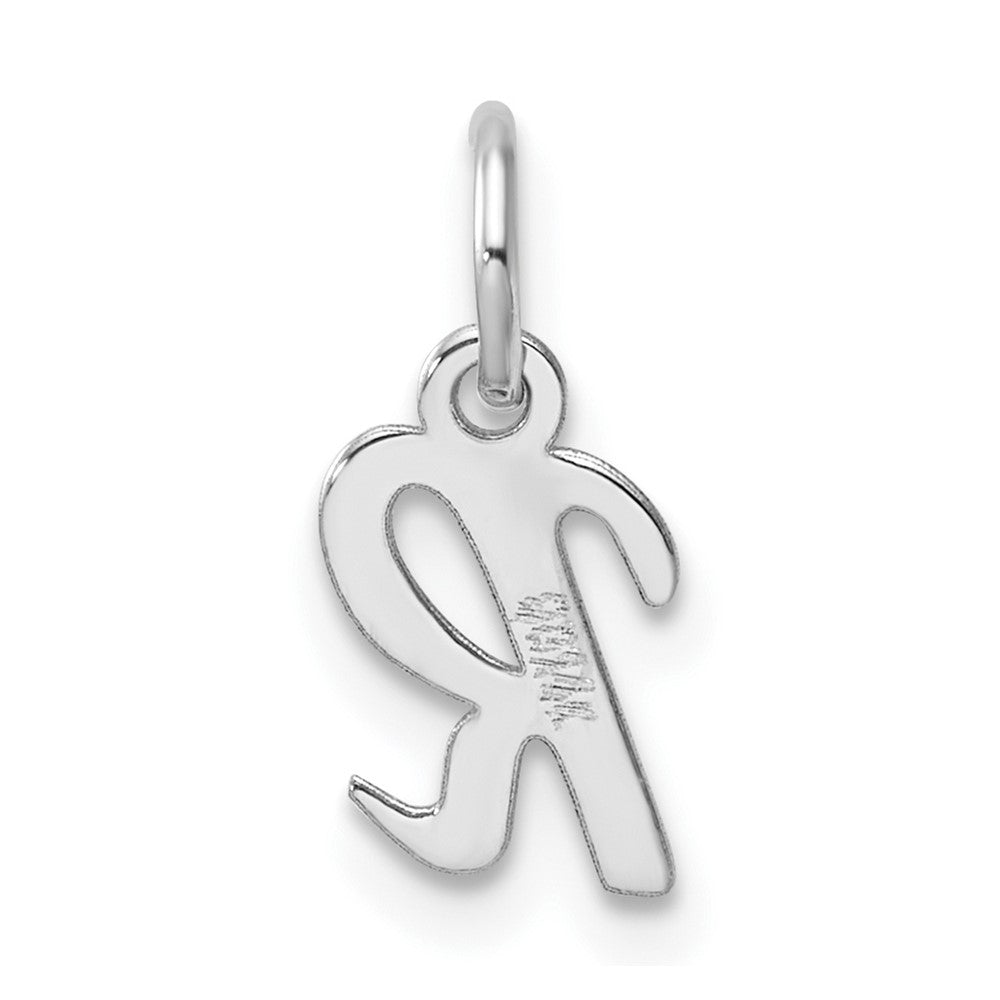 14K Weißgold Klein Schreibschrift Buchstabe R Initiale Charm