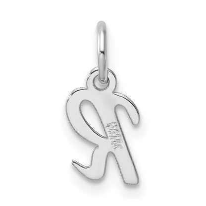 14K Weißgold Klein Schreibschrift Buchstabe R Initiale Charm