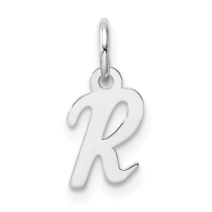 14K Weißgold Klein Schreibschrift Buchstabe R Initiale Charm