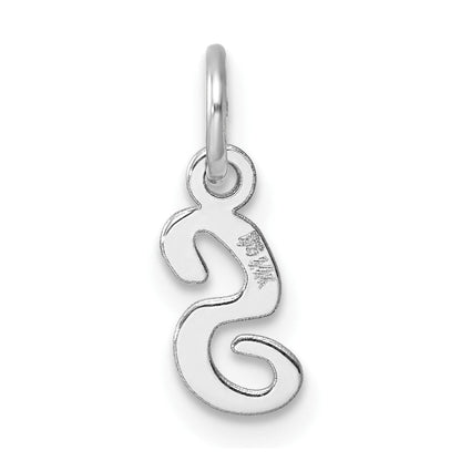 14K Weißgold Klein Schreibschrift Buchstabe S Initiale Charm