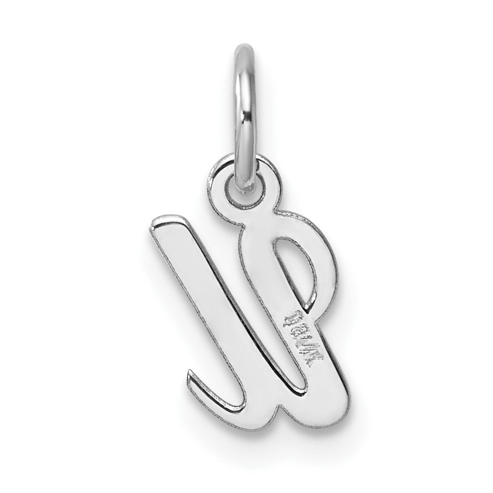 14K Weißgold Klein Schreibschrift Buchstabe U Initiale Charm