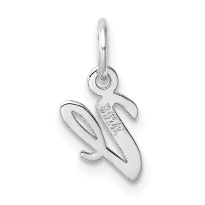 14K Weißgold Klein Schreibschrift Buchstabe V Initiale Charm