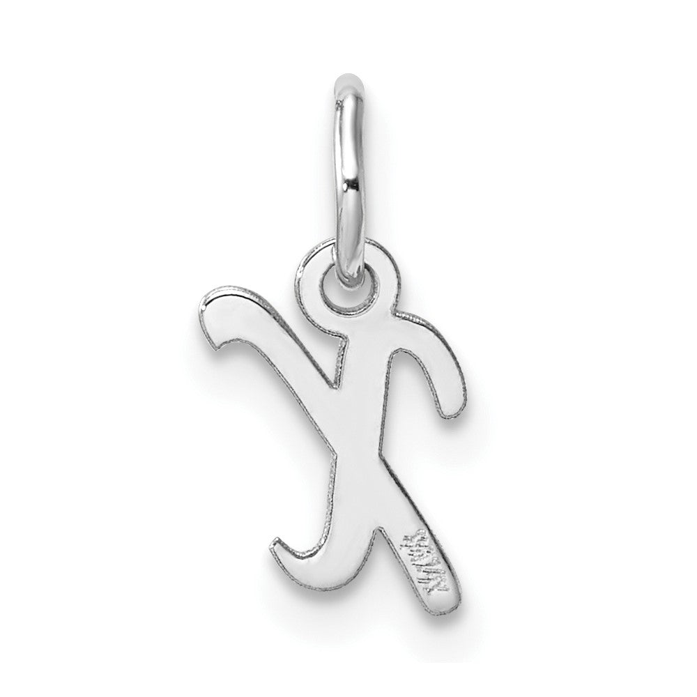 14K Weißgold Klein Schreibschrift Buchstabe X Initiale Charm
