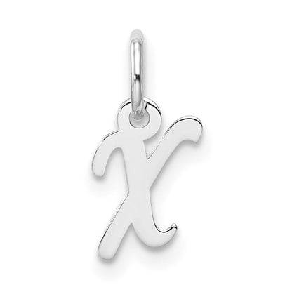 14K Weißgold Klein Schreibschrift Buchstabe X Initiale Charm