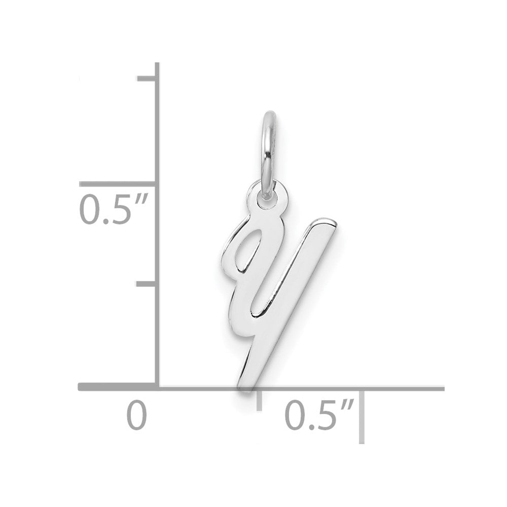 14K Weißgold Klein Schreibschrift Buchstabe Y Initiale Charm