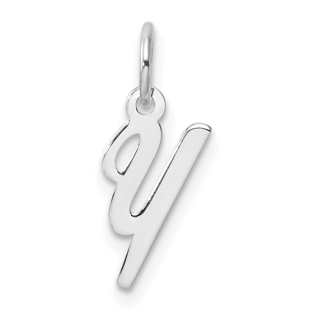 14K Weißgold Klein Schreibschrift Buchstabe Y Initiale Charm