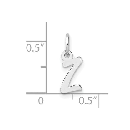 14K Weißgold Klein Schreibschrift Buchstabe Z Initiale Charm