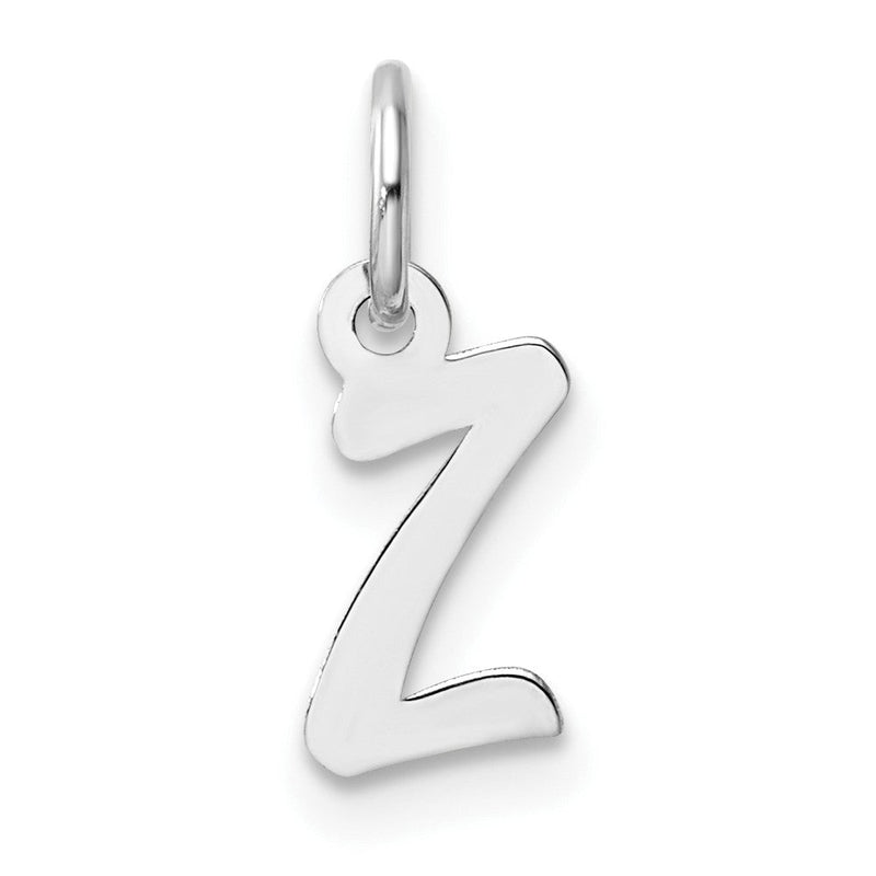 14K Weißgold Klein Schreibschrift Buchstabe Z Initiale Charm