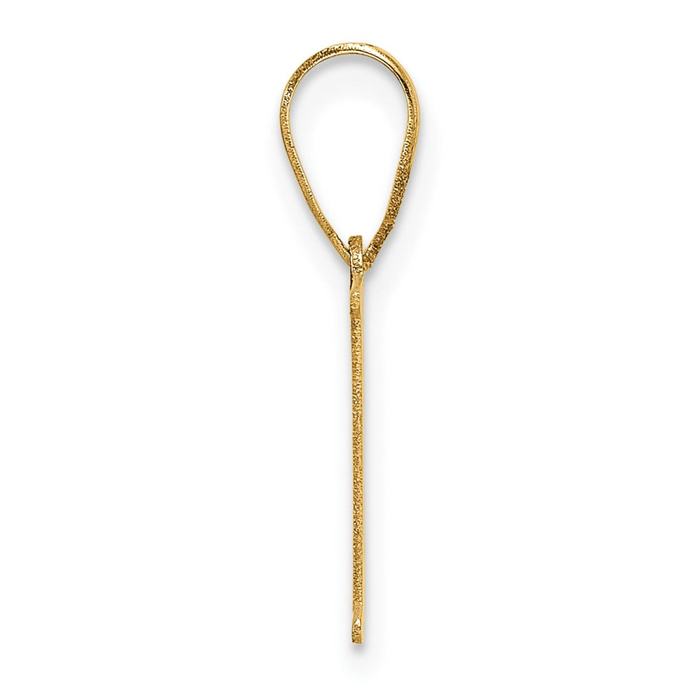 14K Gelbgold Poliert Geätzt Buchstabe H Initiale Anhänger