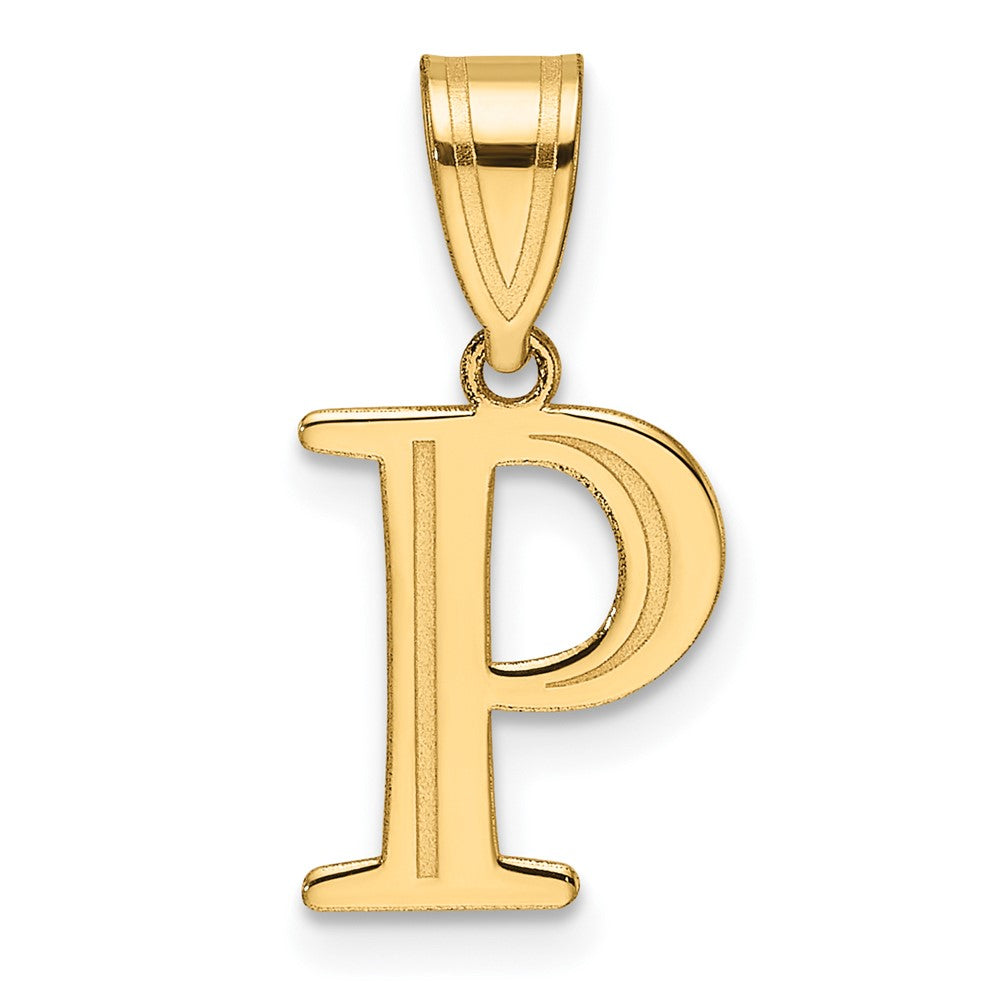 14K Gelbgold Poliert Geätzt Buchstabe P Initiale Anhänger