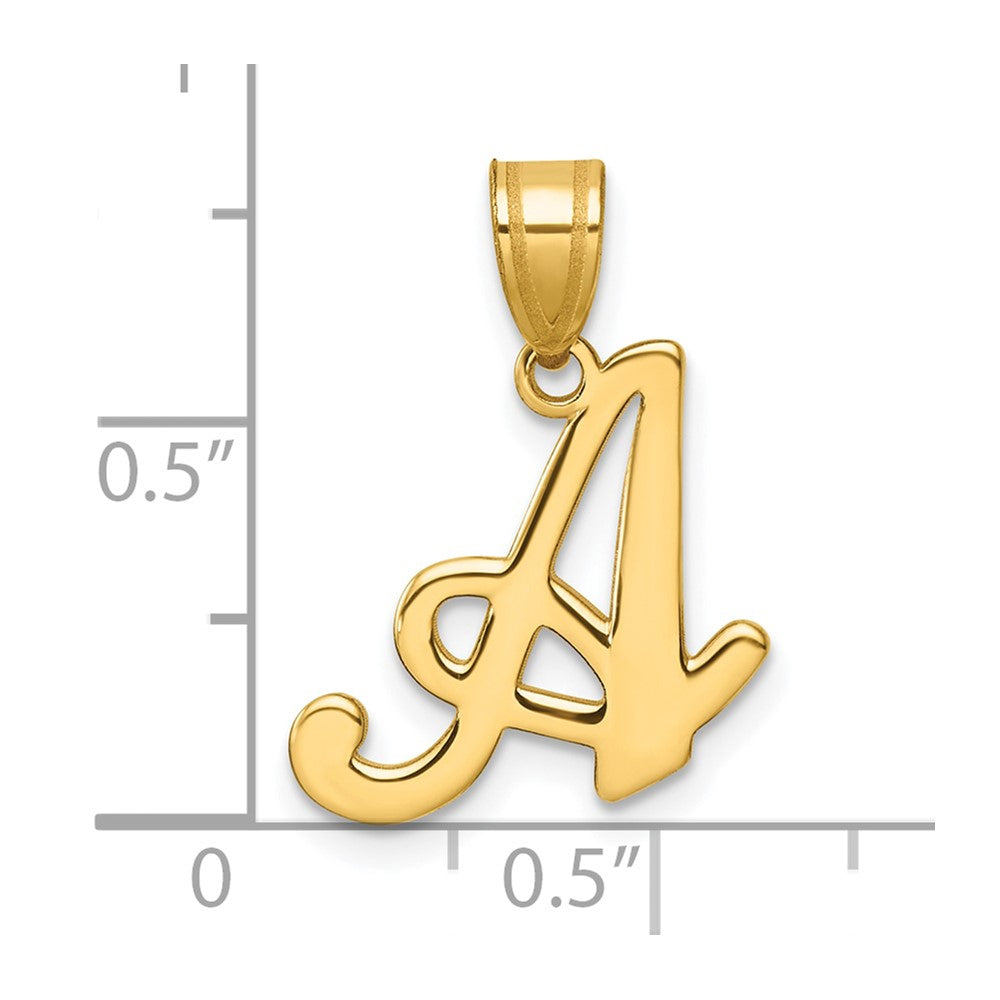 14K Gelbgold Schreibschrift Buchstabe Initiale Anhänger