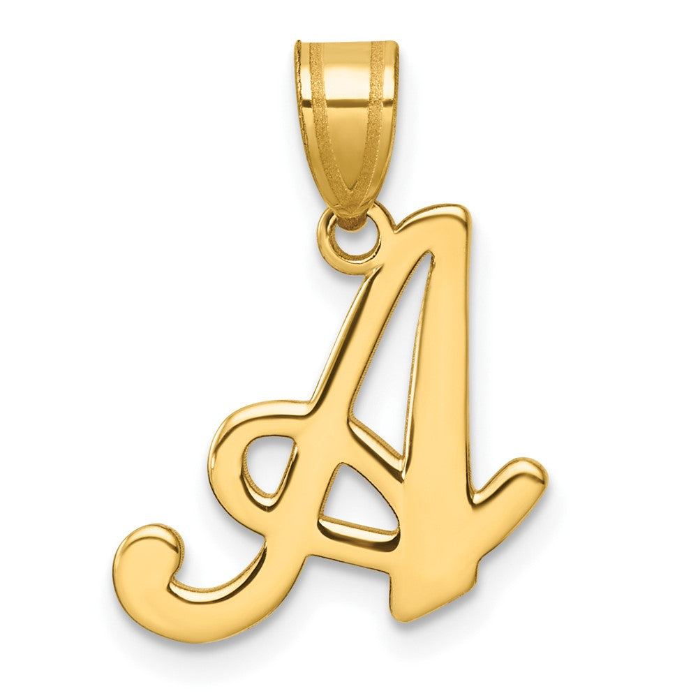 14K Gelbgold Schreibschrift Buchstabe Initiale Anhänger