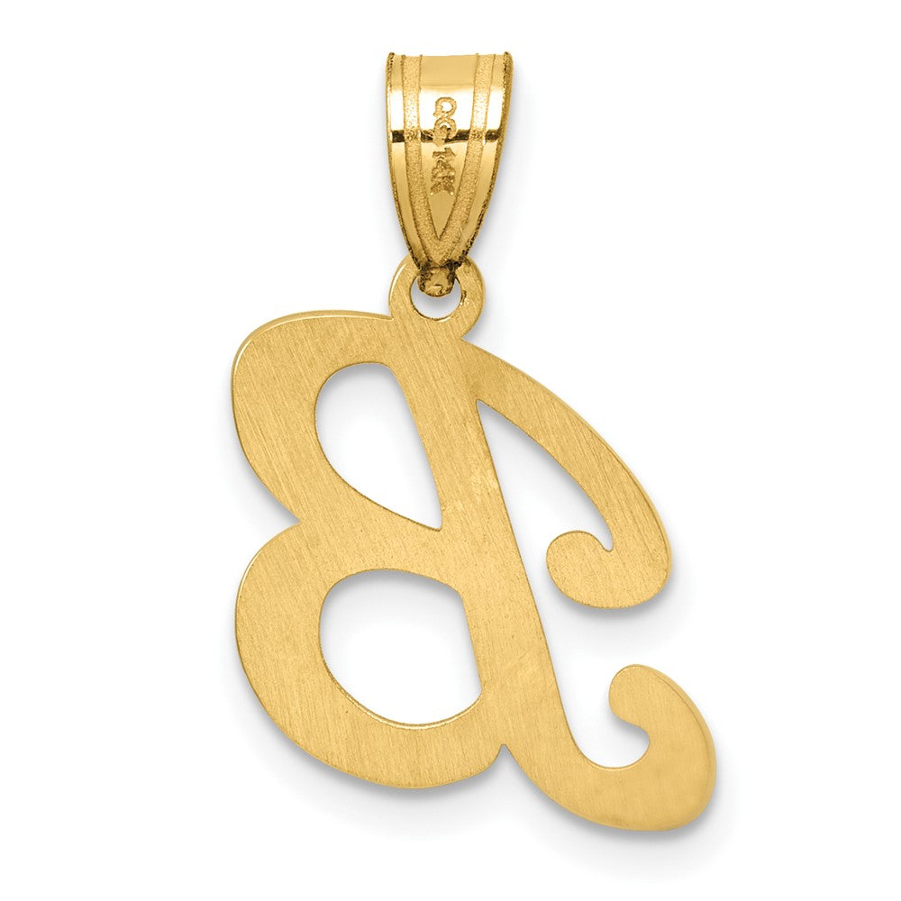 14K Gelbgold Schreibschrift Buchstabe B Initiale Anhänger